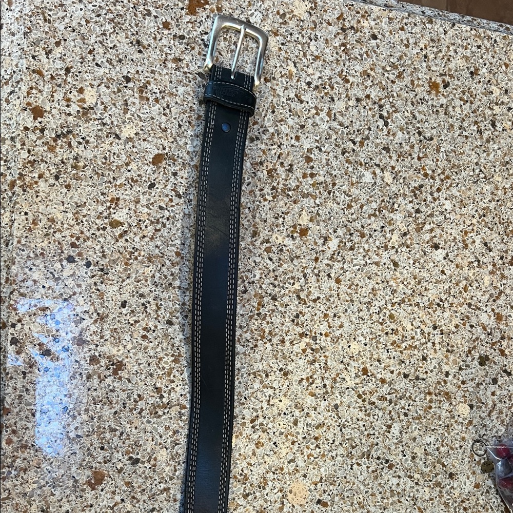 Red Wing Shoes Black Leather Belt with Silver Buckle